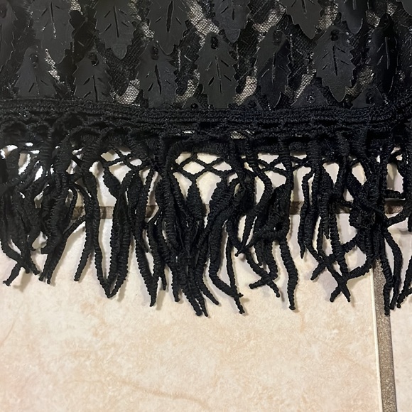 Black See-Through Mesh Coverup Top - Picture 2 of 5